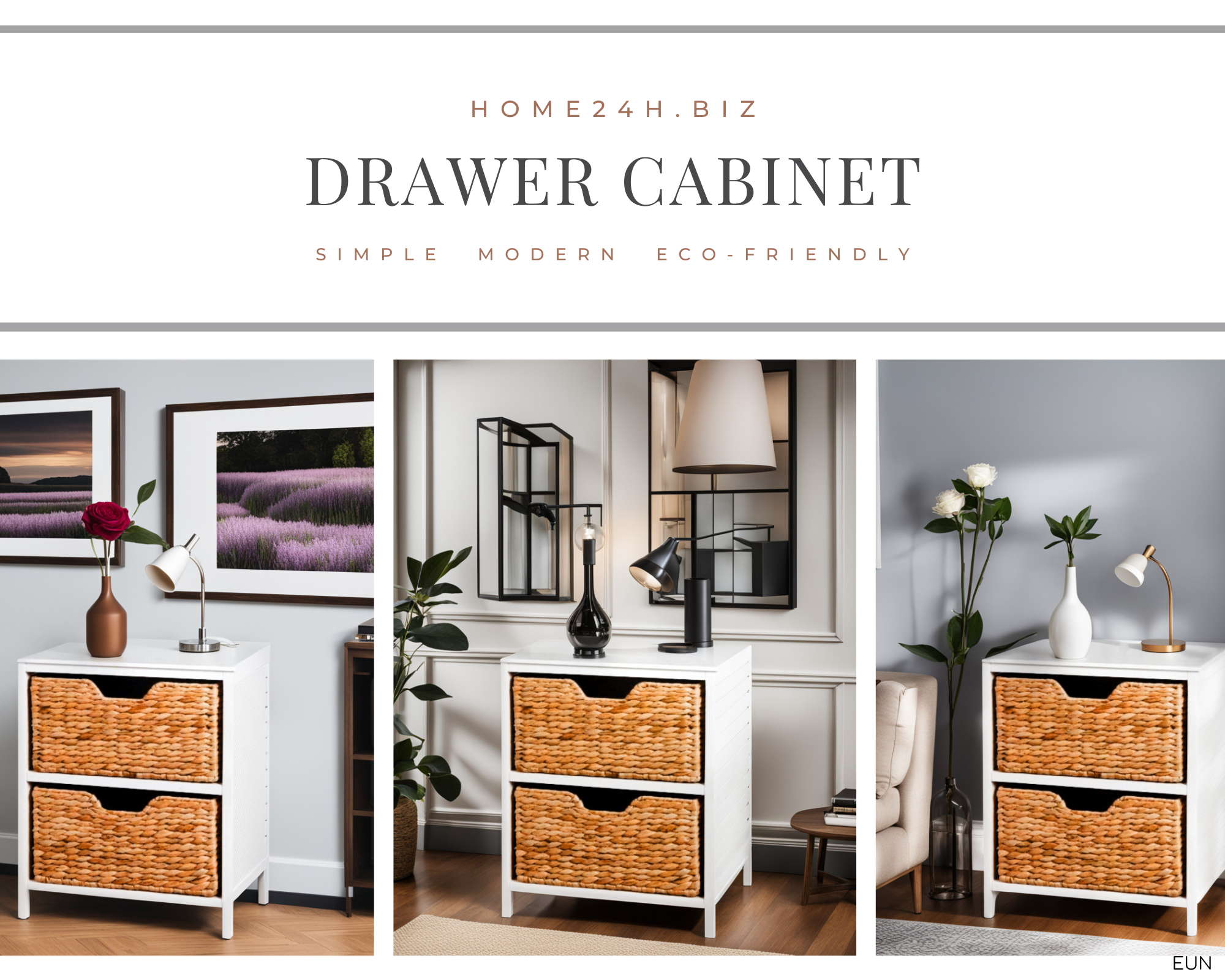 The Drawer Cabinet Is Crafted From Water Hyacinth Simple Modern And Eco Friendly